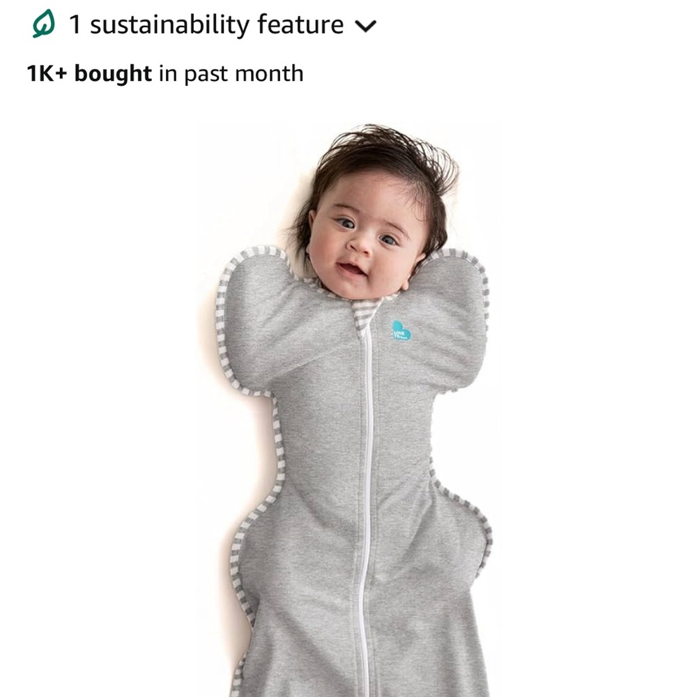 LIKE NEW Love to Dream Gray Kids Pajamas Sleep Sack